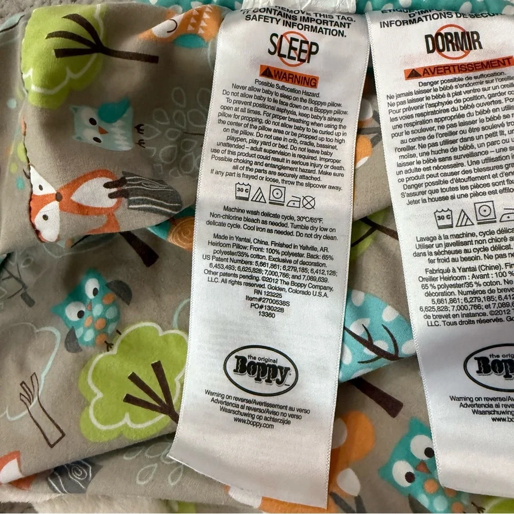 Boppy Nursing Pillow Cover Woodland Fox & Owl Print‎